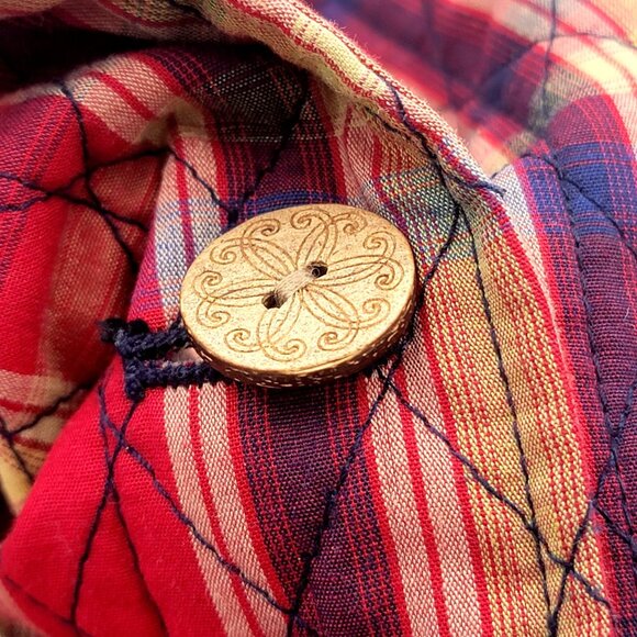 Vintage Womens Quilted Plaid Button-Up Vest  Cottagecore - Picture 10 of 13